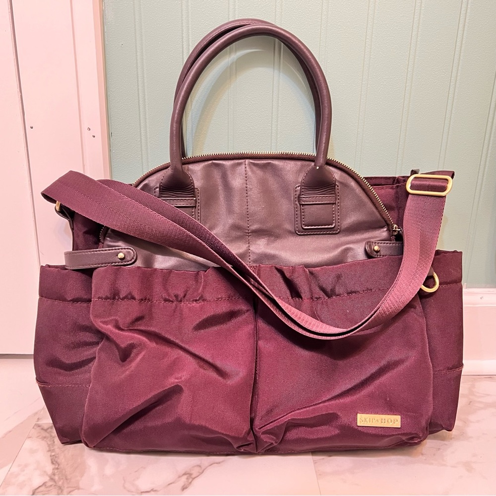 Skip Hop Burgundy Diaper Bag